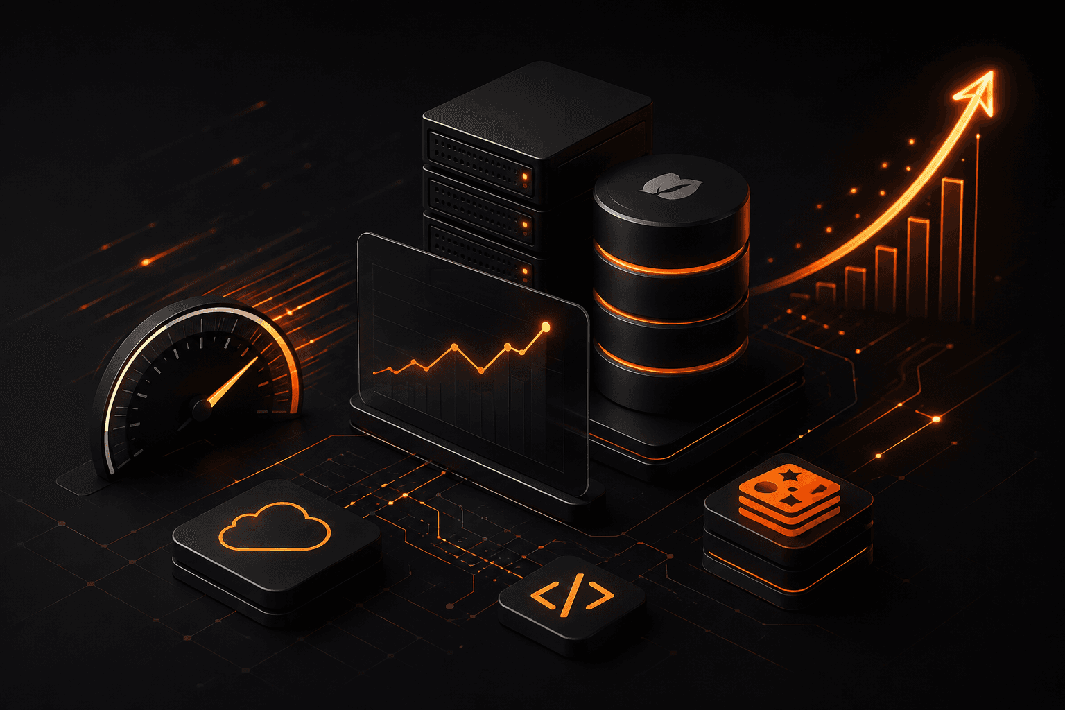 Server infrastructure representing business application performance optimization