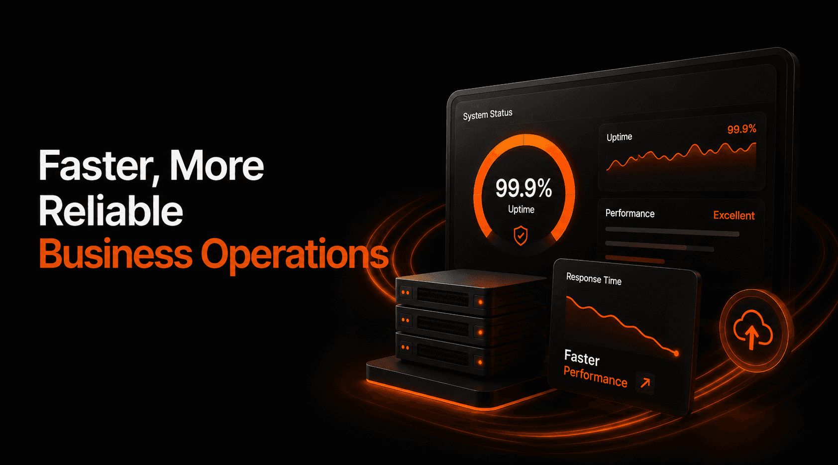 Server infrastructure representing business application performance optimization